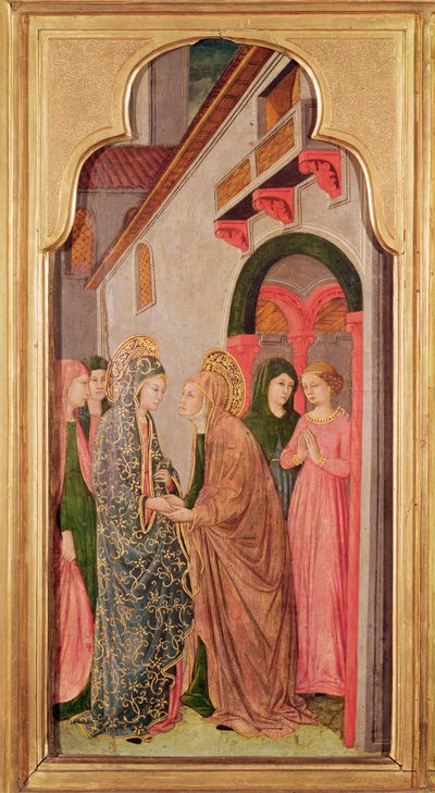 La Visitación, de un retablo que representa escenas de la vida de la Virgen, c.1445 de Giovanni Francesco da Rimini